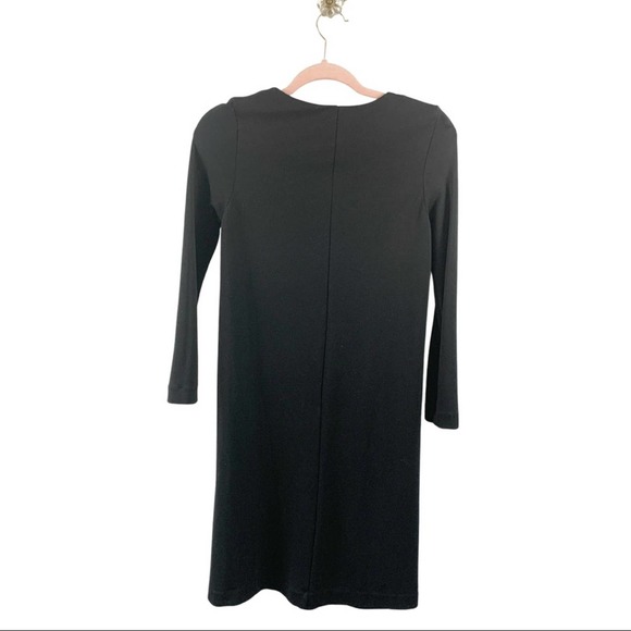 H & M Basic Long Sleeve Dress with Low Pockets Size XS, Black - Picture 2 of 8